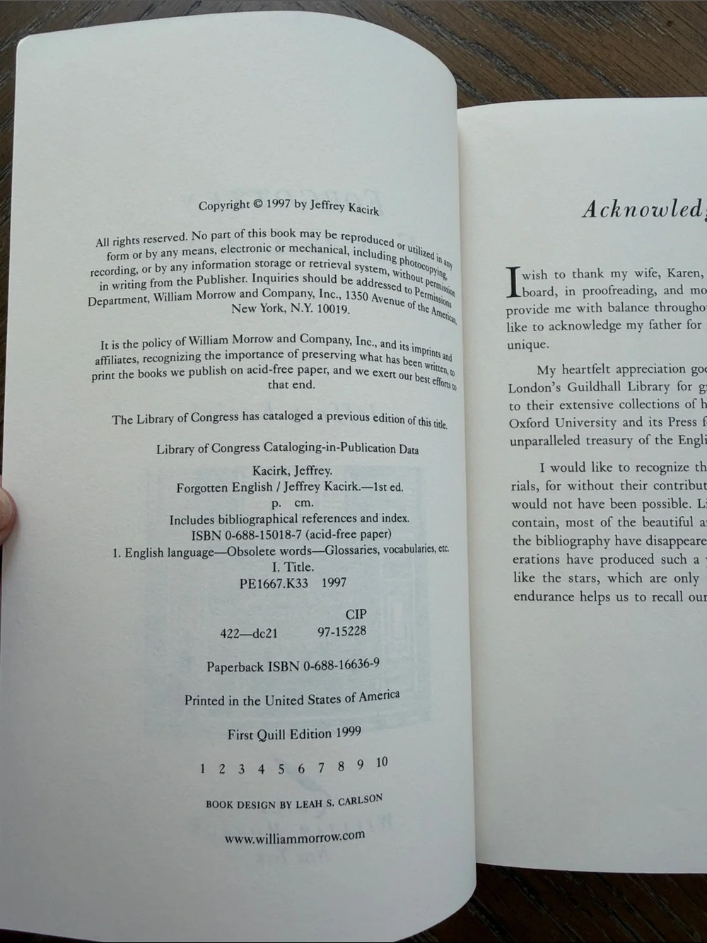 Forgotten English by — Jeffrey Kacirk Paperback